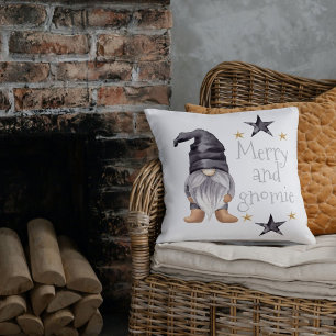 Farmhouse Winter Watercolor Gnome for Christmas Cushion