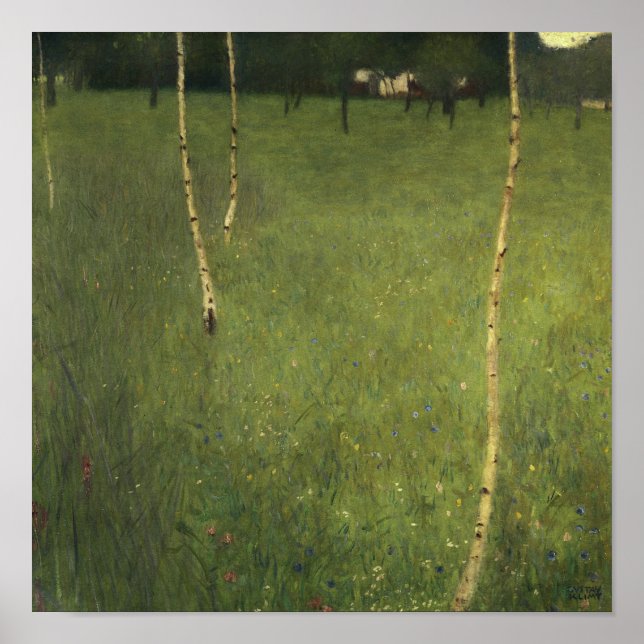 Farmhouse with Birch Trees, 1900 Poster (Front)