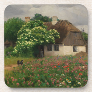 Farmhouse with Meadow Flowers Coaster