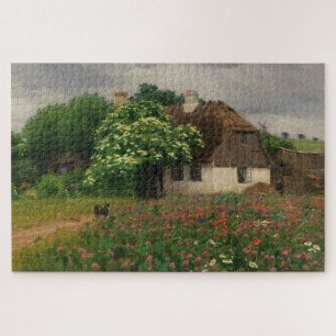 Farmhouse with Meadow Flowers Jigsaw Puzzle