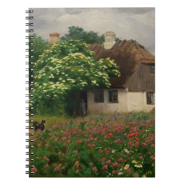 Farmhouse with Meadow Flowers  Notebook (Front)