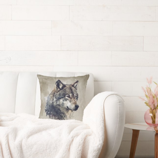 Farmhouse Wolf Animal Nature Wall Art Prints  Cushion (Couch)
