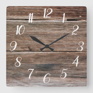 Farmhouse Wood Print Clock