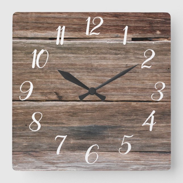 Farmhouse Wood Print Clock (Front)