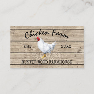 Farmhouse Wooden Rustic Chicken Business Card