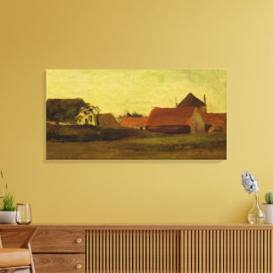 Farmhouses in Loosduinen Hague by Vincent van Gogh Canvas Print