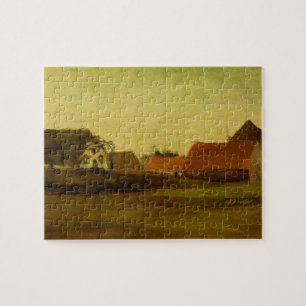 Farmhouses in Loosduinen Hague by Vincent van Gogh Jigsaw Puzzle