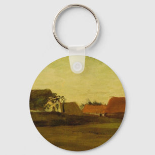 Farmhouses in Loosduinen Hague by Vincent van Gogh Key Ring