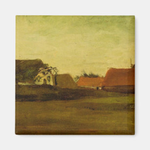Farmhouses in Loosduinen Hague by Vincent van Gogh Magnet