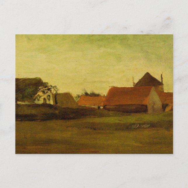 Farmhouses in Loosduinen Hague by Vincent van Gogh Postcard (Front)