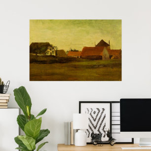 Farmhouses in Loosduinen Hague by Vincent van Gogh Poster