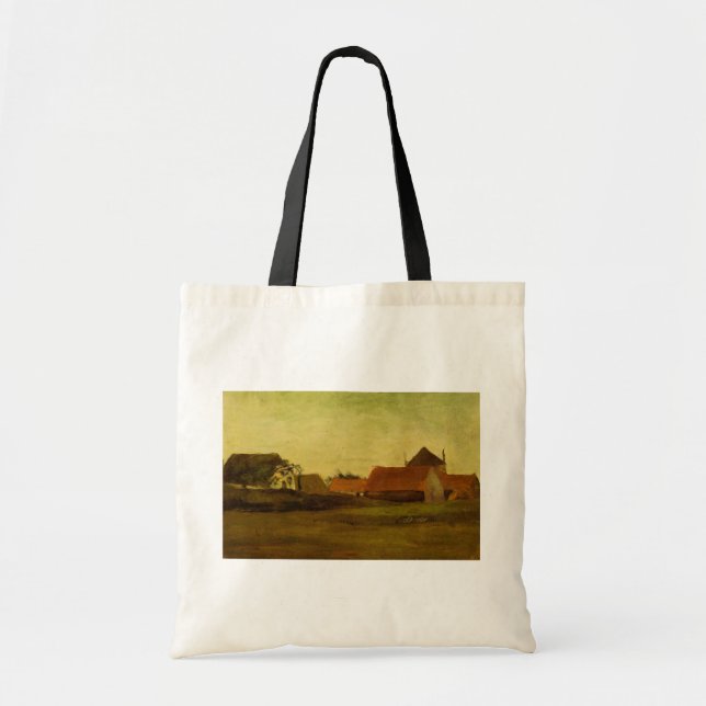 Farmhouses in Loosduinen Hague by Vincent van Gogh Tote Bag (Front)