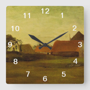 Farmhouses in Loosduinen near The Hague... Square Wall Clock