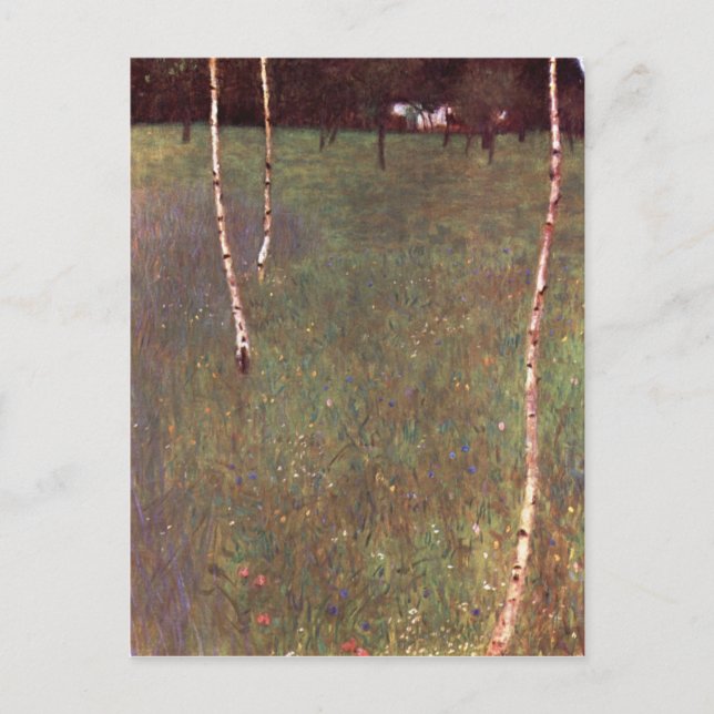 Farmhouses with Birch Trees Postcard (Front)