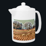 FARMING<br><div class="desc">A fun abstract design of ploughed (ploughed) fields and trees in the background, a typical rural landscape.</div>
