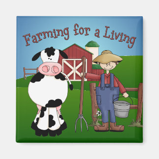 Farming Cartoon Magnet