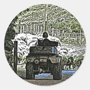 FARMING CLASSIC ROUND STICKER