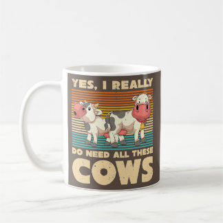 Farming Cow Lover Funny Farmer Farm Animal Retro Coffee Mug