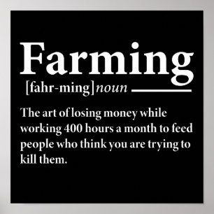 Farming Definition Funny Farmer Poster