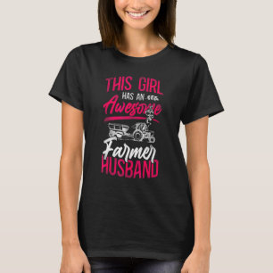 Farming Farmer Husband Tractor Vintage This Girl H T-Shirt