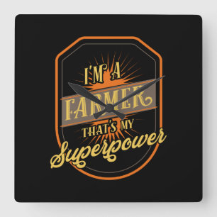 Farming Farmer Square Wall Clock