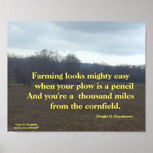 FARMING IS MIGHTY EASY EISENHOWER POSTER