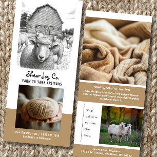 Farming, Sheep & Wool Yarn Marketing Rack Card