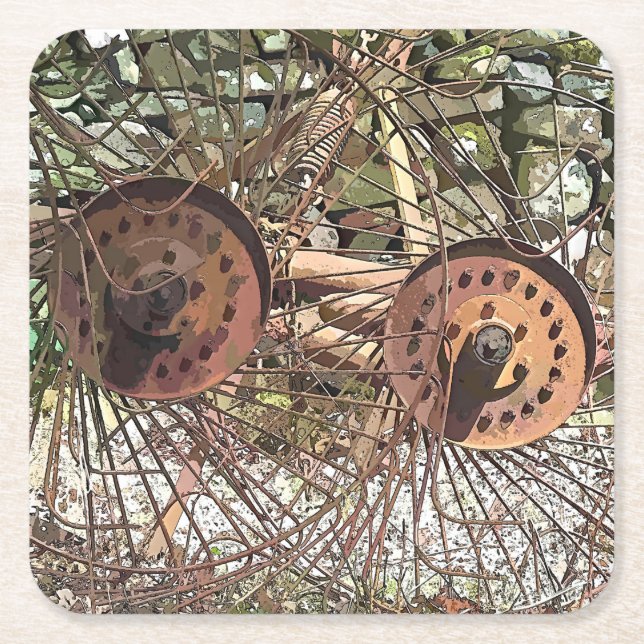 FARMING SQUARE PAPER COASTER (Front)