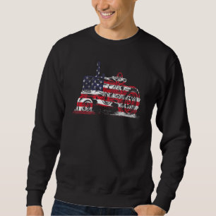 Farming Tractor American Flag Usa Farmer Farm Sweatshirt