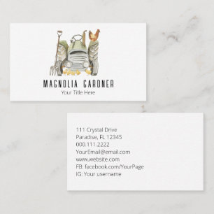 Farming Tractor Chickens Organic Gardening Business Card