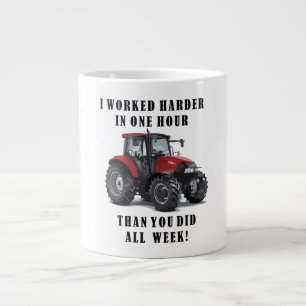 Farming Tractor Hard Work Quotes Large Coffee Mug