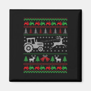 Farming Tractor Reindeer Farm Funny Farmer Ugly Ch Magnet