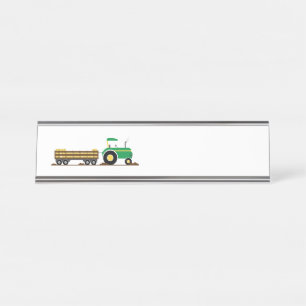 Farming Tractor Trailer Desk Name Plate