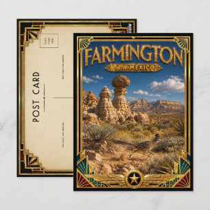 Farmington New Mexico Vintage Art Deco Golden Age Postcard