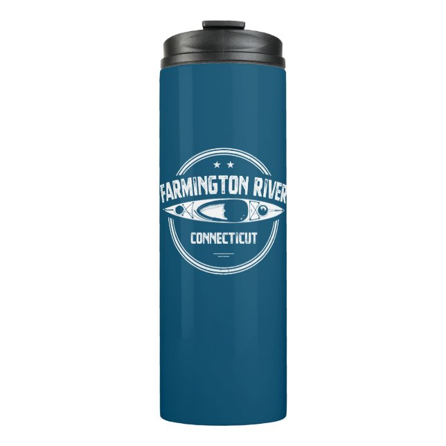 Farmington River Connecticut Kayaking Thermal Tumbler (Front)