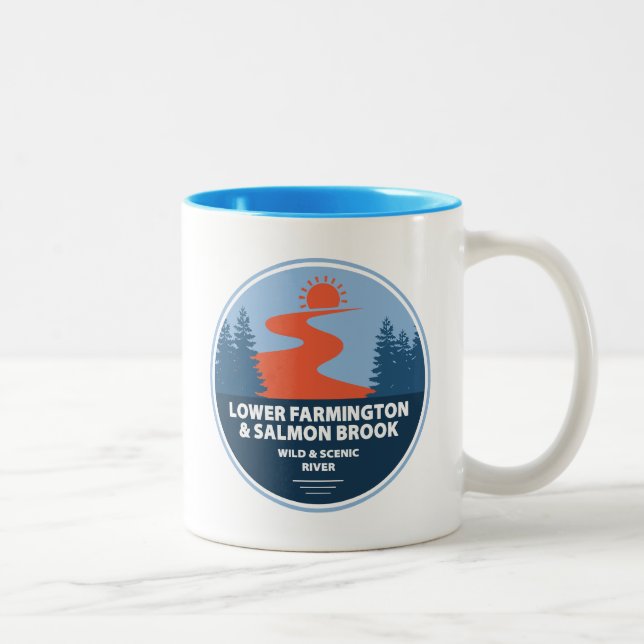 Farmington & Salmon Brook Wild & Scenic River Two-Tone Coffee Mug (Right)
