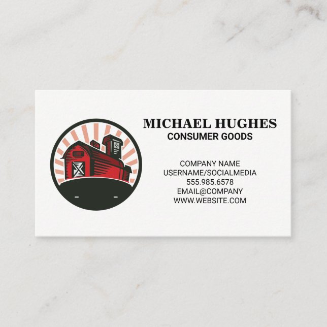 Farmland | Barn Logo Business Card (Front)