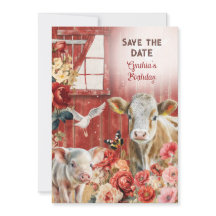 Farmland Chic Save the Date Card