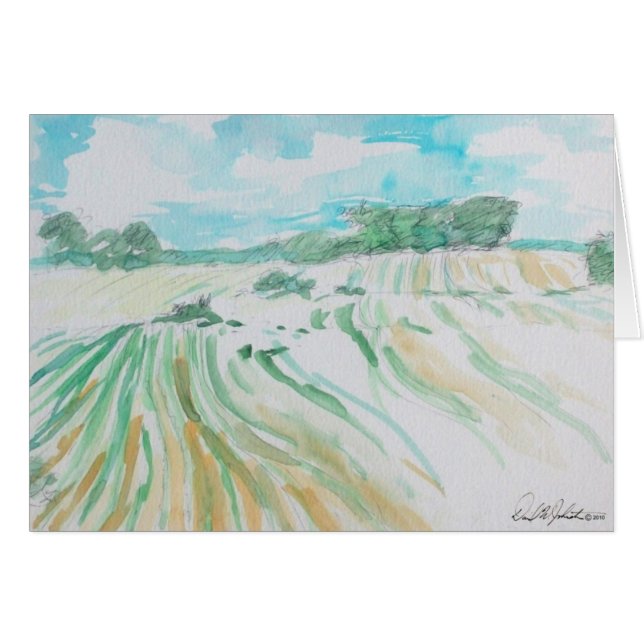 Farmland Watercolor Card (Front Horizontal)
