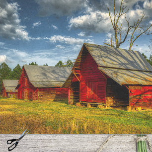 Farmland With a Series of Red Barns Tissue Paper
