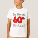 Farmor's 60th Birthday Swedish Grandmother T-Shirt<br><div class="desc">It's Farmor's 60th Birthday cute design. A great design for a grandchild to wear during their Swedish Grandmother's sixtieth celebration! Celebrate a Swedish grandma's 60th milestone birthday with the grandchildren wearing this cute design. Great for Farmor's (Swedish Father''s Mother) surprise 60th birthday party!</div>