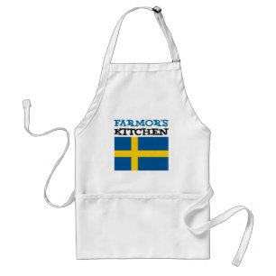 Farmor's Kitchen Featuring The Flag Of Sweden Standard Apron