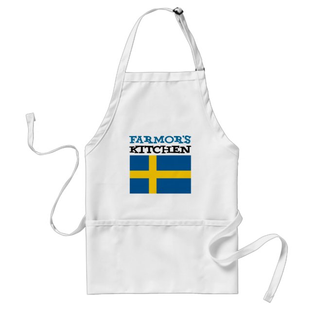 Farmor's Kitchen Featuring The Flag Of Sweden Standard Apron (Front)