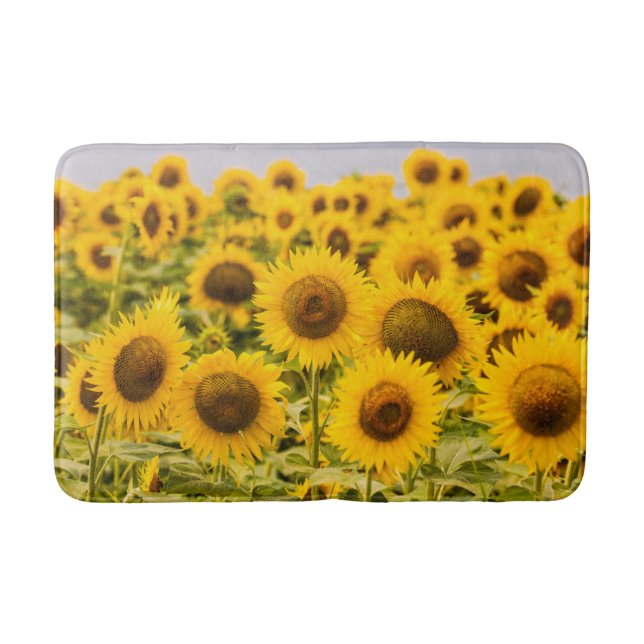 Farms | A Sunflower Field Bath Mat (Front)