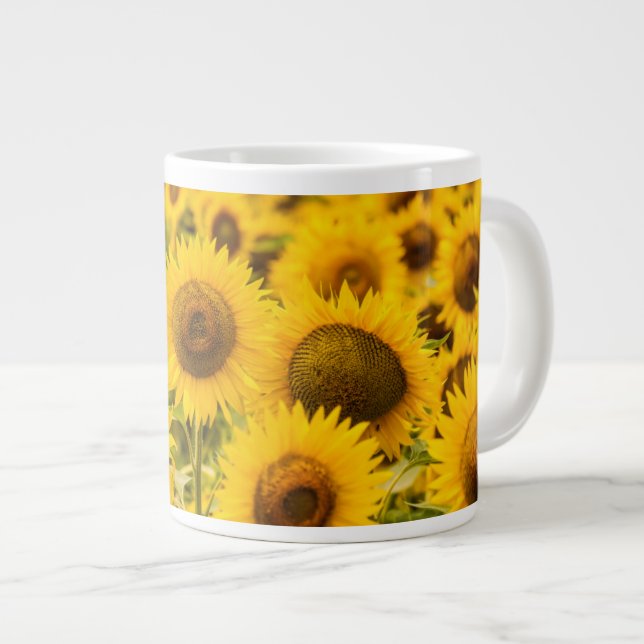 Farms | A Sunflower Field Large Coffee Mug (Front Right)