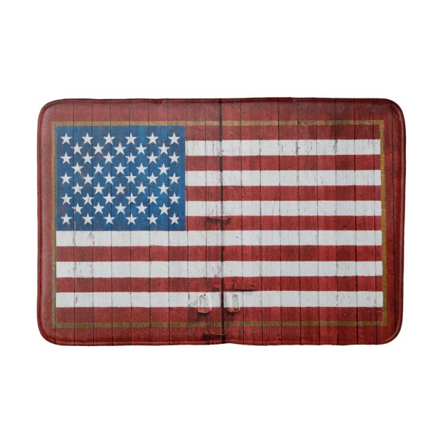 Farms | American Flag Barn Mural Bath Mat (Front)