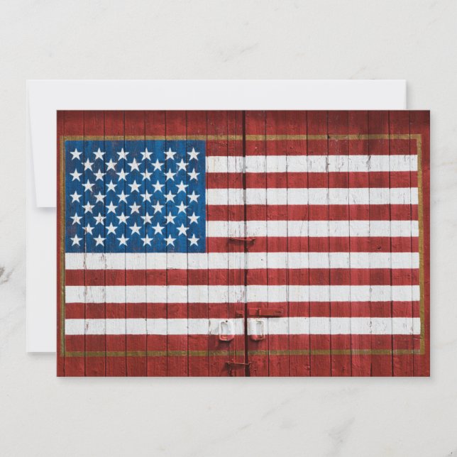 Farms | American Flag Barn Mural Thank You Card (Front)