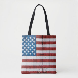 Farms   American Flag Barn Mural Tote Bag