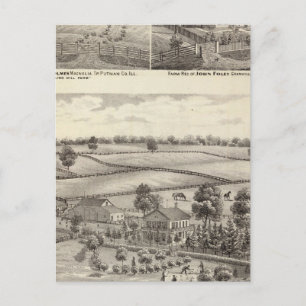 Farms and residences in Magnolia Postcard