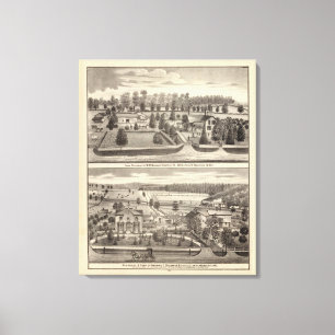 Farms and residences of WR Blodgett & GC Daubner Canvas Print